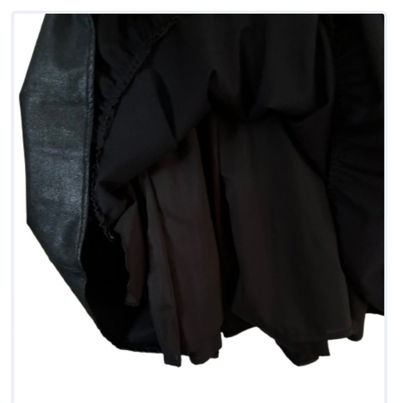 Amanda Uprichard Saffron blk slvlss faux leather mini dress w deep v nk SZ S - Picture 9 of 10